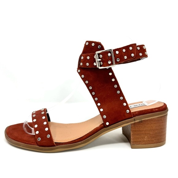 Steve Madden Gila Womens Leather Studded Open Toe Ankle Strap Sandal - Picture 3 of 11